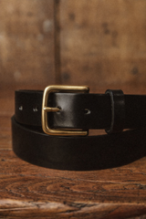 Saddle Leather Thin Belt - Black