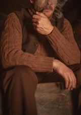 Anderson Cable Knit Super-soft Lambswool Sweater - Rusted Wilds