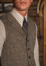 Bailey Harris Tweed Waistcoat - Old Oak Herringbone