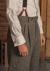 Spearpoint Japanese Cotton Shirt - Cinder Pinstripe