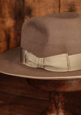 Barbosa Flat Brim Fedora - Light Grey