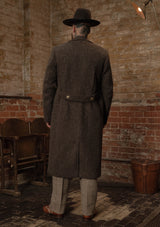 Bawden Double Breasted Pure Wool Overcoat - Faded Brown Barleycorn