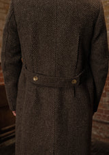 Bawden Double Breasted Pure Wool Overcoat - Faded Brown Barleycorn