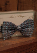 Silk Pre-Tie Bow Tie - Grey Geometric