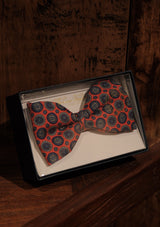 Silk Pre-Tie Bow Tie - Red Geometric