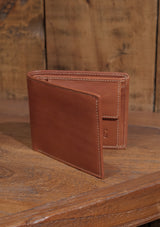 Folding Card and Coin Wallet - Brown Leather