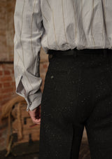 Coleman Harris Tweed Classic Trouser - Black w/ White Fleck