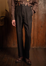 Hawthorne Fishtail Trousers - Farriers Black Linen