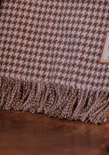 Super-soft Merino Wool Throw - Buff Houndstooth