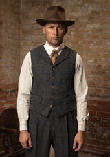 Bailey Harris Tweed Waistcoat - Atlantic Blue Check