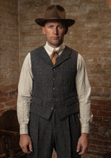 Bailey Harris Tweed Waistcoat - Atlantic Blue Check
