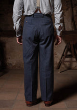 Coleman Clark Trouser - Navy Fleck Hopsack