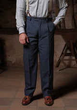 Coleman Classic Trouser - Navy Fleck Hopsack