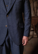 Coleman Jacket - Navy Fleck Hopsack