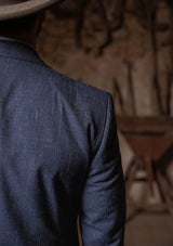 Coleman Jacket - Navy Fleck Hopsack