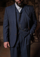 Coleman Jacket - Navy Fleck Hopsack