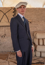 Brockman Jacket - Navy Diamond Weave Wool