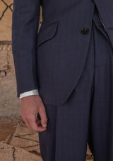 Brockman Jacket - Navy Diamond Weave Wool