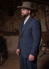 Coleman Classic Trouser - Navy Fleck Hopsack