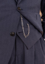 Brockman Waistcoat - Navy Diamond Weave Wool