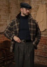 Pure Wool Pea Coat - Tideworn Check