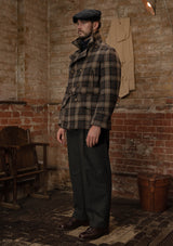 Pure Wool Pea Coat - Tideworn Check