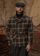 Pure Wool Pea Coat - Tideworn Check