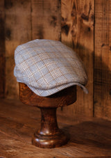 Geary Flat Cap - Light Blue Windowpane Check