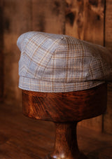 Geary Flat Cap - Light Blue Windowpane Check