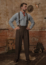 Grandad Collar Cotton Shirt - Blue & White Stripe