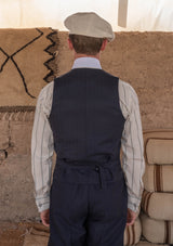 Brockman Waistcoat - Navy Diamond Weave Wool