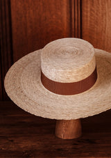 Bolero Flat Top Straw Hat - Toasted Pecan
