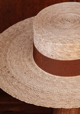 Bolero Flat Top Straw Hat - Toasted Pecan