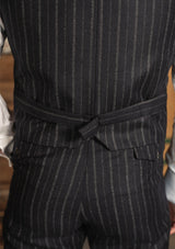 Broadway Cropped Waistcoat - Atlantic Chalk Stripe