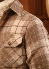 Brower Harris Tweed Overshirt - Cream Tartan