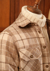Brower Harris Tweed Overshirt - Cream Tartan
