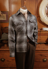 Brower Harris Tweed Overshirt - Charcoal Tartan