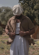 Crochet Short Sleeve Board Shirt - Mocha