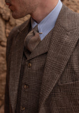 Brockman Waistcoat - Dark Brown Prince Of Wales Check