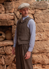 Brockman Waistcoat - Dark Brown Prince Of Wales Check