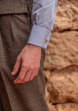 Brockman Waistcoat - Dark Brown Prince Of Wales Check