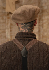 Clapperton Half Cable Knit Lambswool Sweater - Brown