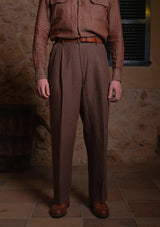 Clark Pure Linen Trousers - Cocoa