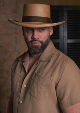 Crochet Short Sleeve Board Shirt - Mocha