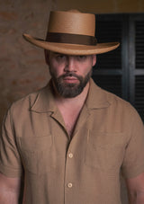 Crochet Short Sleeve Board Shirt - Mocha