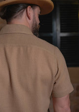Crochet Short Sleeve Board Shirt - Mocha