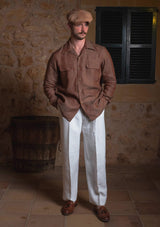 Clark Pure Linen Trousers - White