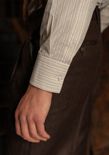 Semi Spearpoint Japanese Cotton Shirt - Saddlebrook Stripe
