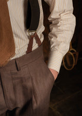 Semi Spearpoint Japanese Cotton Shirt - Saddlebrook Stripe