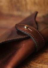 Saddle Leather Glasses Case - Dark Brown